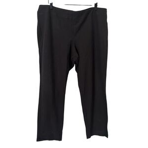 Eileen Fisher Grey Pull On Pants 1X Stretch Straight Ankle Office Minimalist